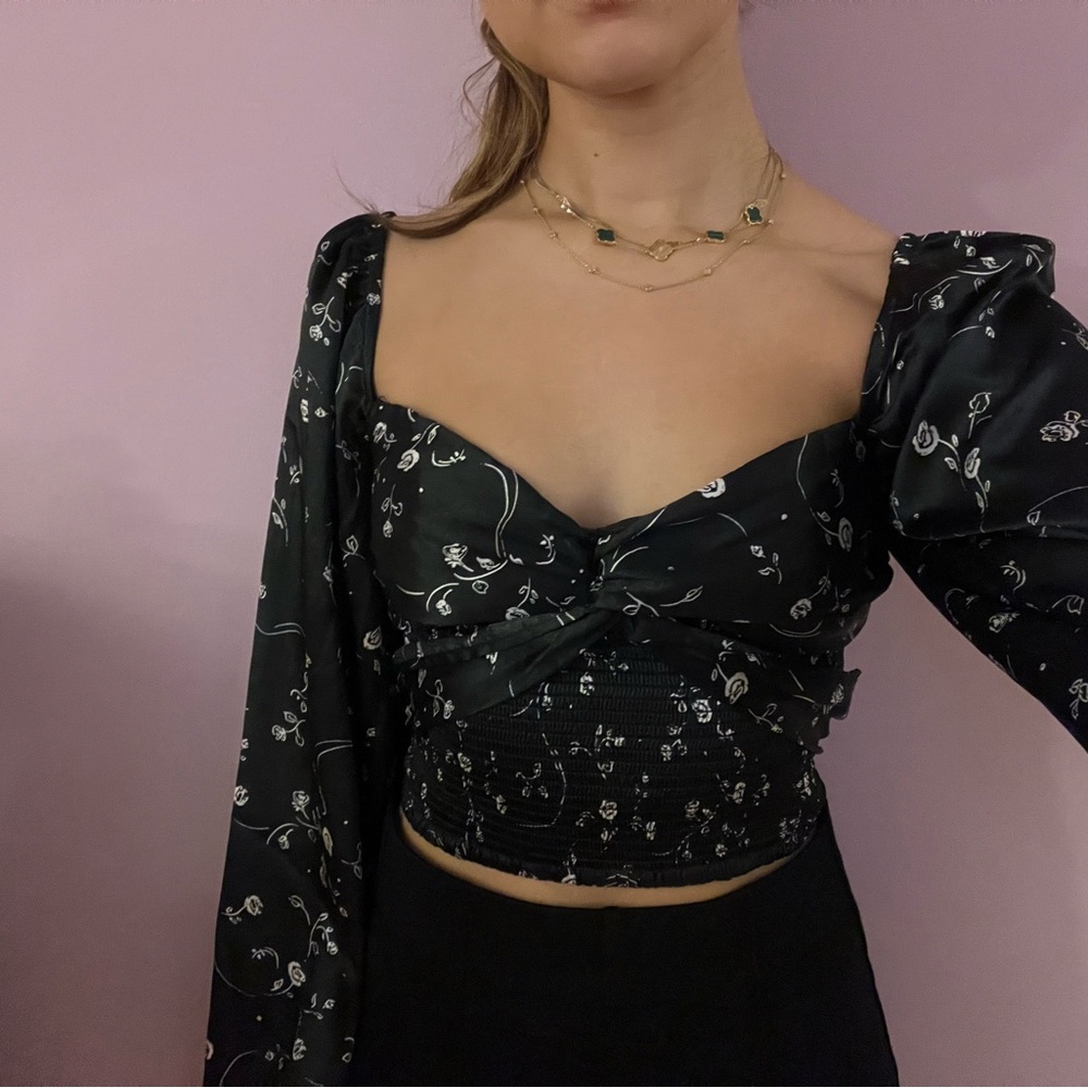 Floral Black Women's Top